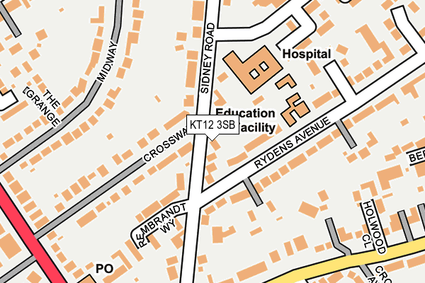KT12 3SB map - OS OpenMap – Local (Ordnance Survey)