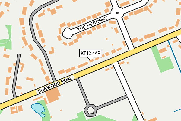 KT12 4AP map - OS OpenMap – Local (Ordnance Survey)