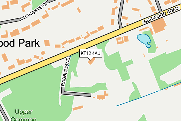 KT12 4AU map - OS OpenMap – Local (Ordnance Survey)