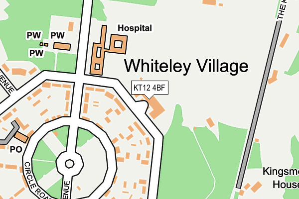 KT12 4BF map - OS OpenMap – Local (Ordnance Survey)