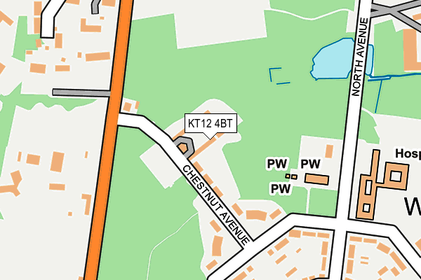 KT12 4BT map - OS OpenMap – Local (Ordnance Survey)