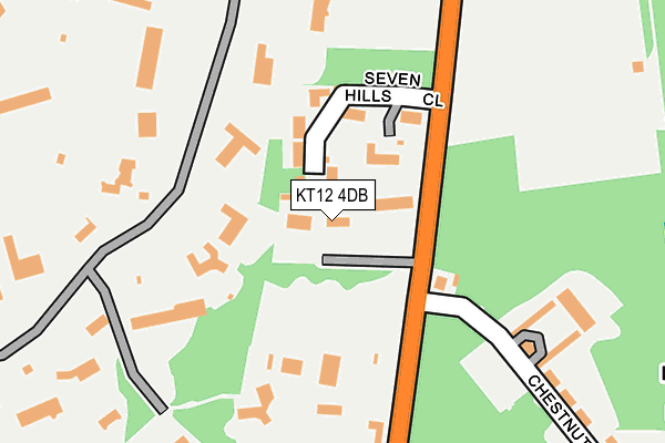 KT12 4DB map - OS OpenMap – Local (Ordnance Survey)