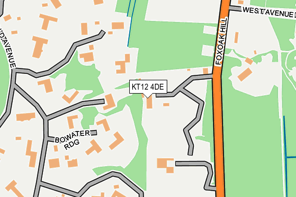 KT12 4DE map - OS OpenMap – Local (Ordnance Survey)