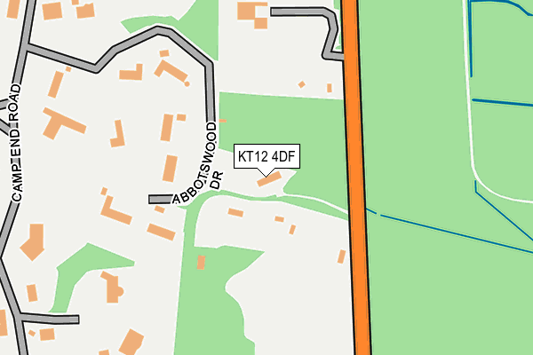 KT12 4DF map - OS OpenMap – Local (Ordnance Survey)