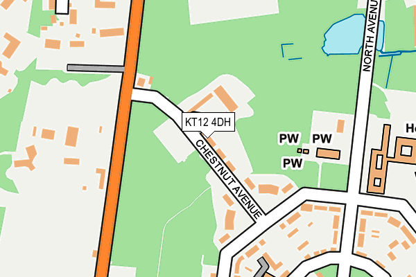 KT12 4DH map - OS OpenMap – Local (Ordnance Survey)