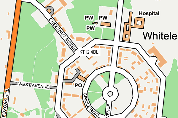 KT12 4DL map - OS OpenMap – Local (Ordnance Survey)