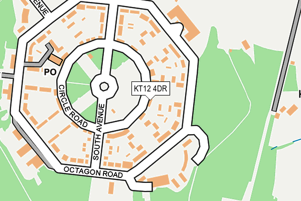 KT12 4DR map - OS OpenMap – Local (Ordnance Survey)