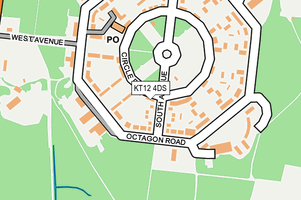 KT12 4DS map - OS OpenMap – Local (Ordnance Survey)