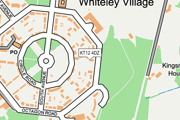 KT12 4DZ map - OS OpenMap – Local (Ordnance Survey)