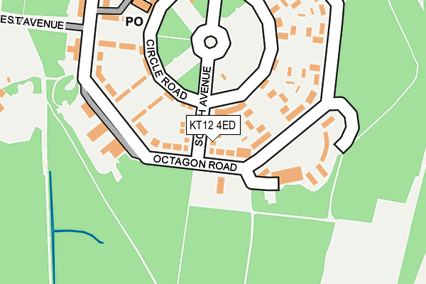 KT12 4ED map - OS OpenMap – Local (Ordnance Survey)