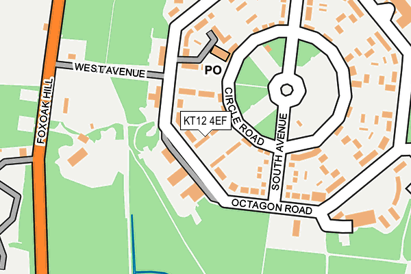 KT12 4EF map - OS OpenMap – Local (Ordnance Survey)