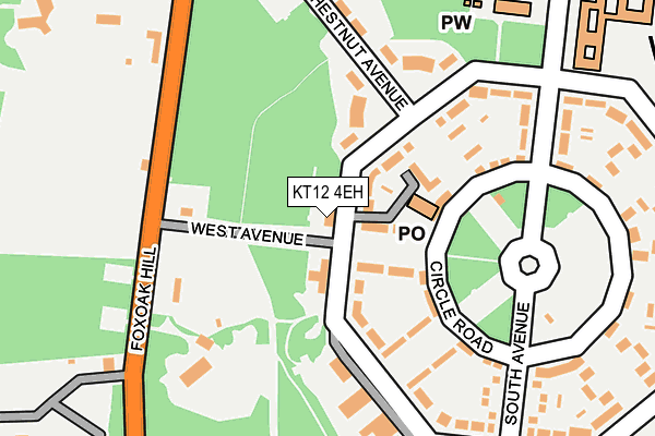 KT12 4EH map - OS OpenMap – Local (Ordnance Survey)