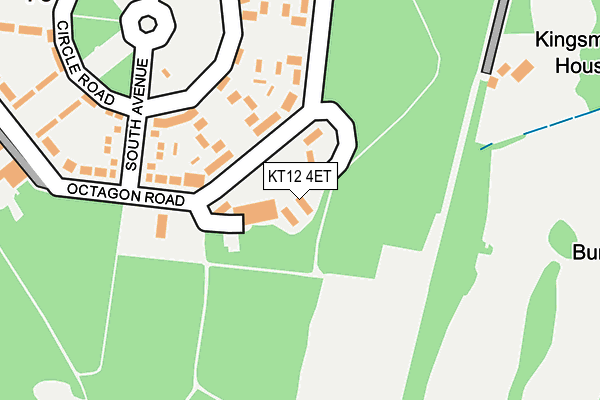 KT12 4ET map - OS OpenMap – Local (Ordnance Survey)