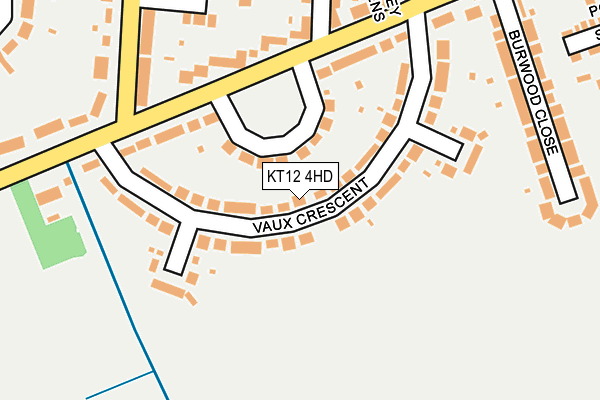 KT12 4HD map - OS OpenMap – Local (Ordnance Survey)