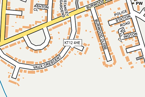 KT12 4HE map - OS OpenMap – Local (Ordnance Survey)