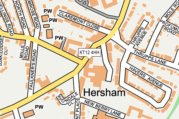 KT12 4HH map - OS OpenMap – Local (Ordnance Survey)