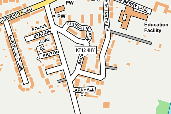 KT12 4HY map - OS OpenMap – Local (Ordnance Survey)