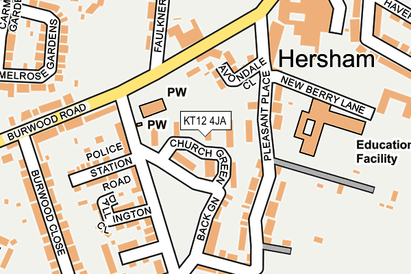 KT12 4JA map - OS OpenMap – Local (Ordnance Survey)