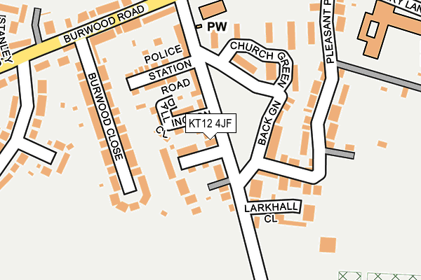 KT12 4JF map - OS OpenMap – Local (Ordnance Survey)