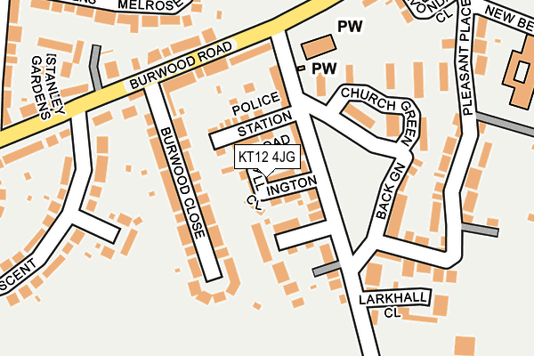 KT12 4JG map - OS OpenMap – Local (Ordnance Survey)