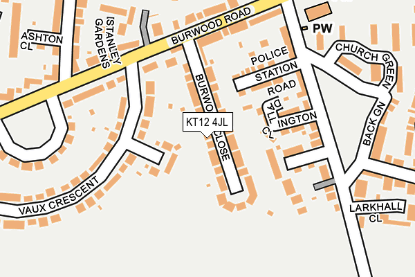 KT12 4JL map - OS OpenMap – Local (Ordnance Survey)