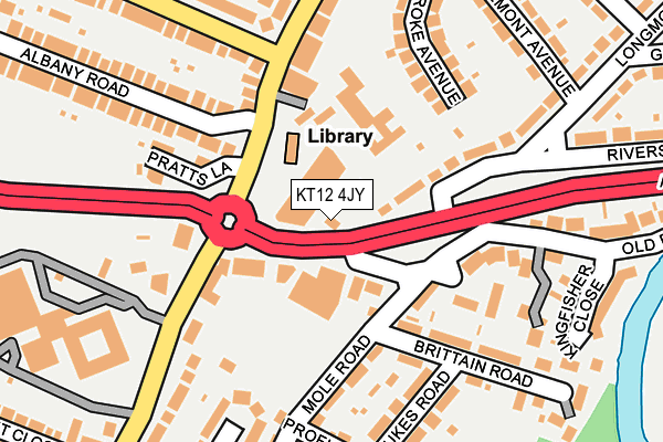 KT12 4JY map - OS OpenMap – Local (Ordnance Survey)