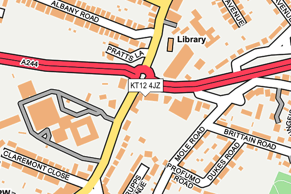 KT12 4JZ map - OS OpenMap – Local (Ordnance Survey)