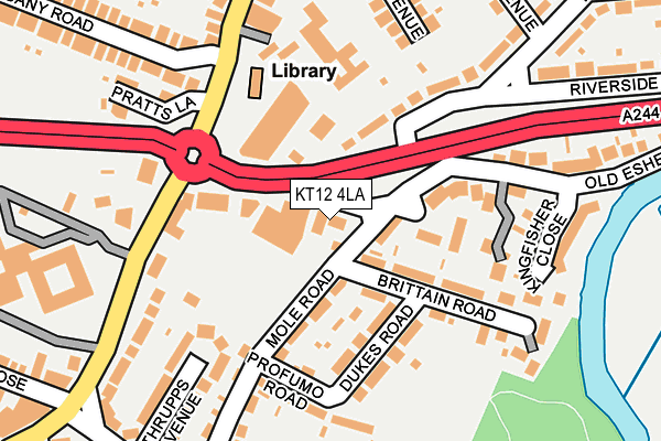 KT12 4LA map - OS OpenMap – Local (Ordnance Survey)
