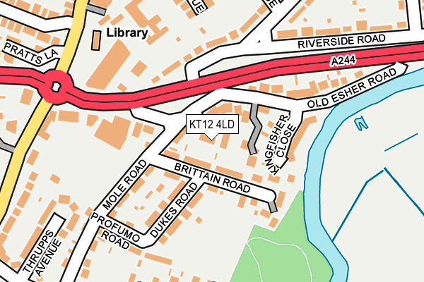 KT12 4LD map - OS OpenMap – Local (Ordnance Survey)