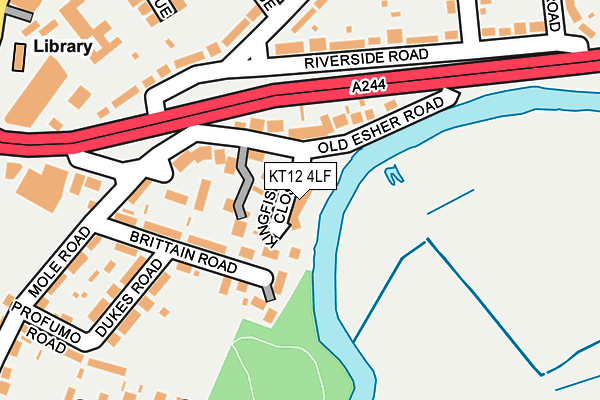 KT12 4LF map - OS OpenMap – Local (Ordnance Survey)