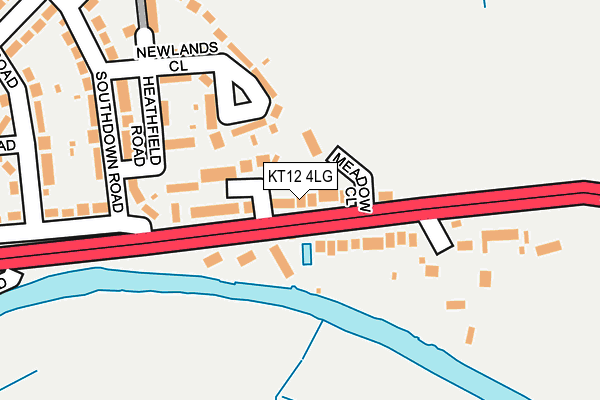 KT12 4LG map - OS OpenMap – Local (Ordnance Survey)