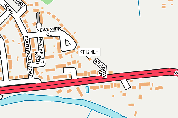 KT12 4LH map - OS OpenMap – Local (Ordnance Survey)