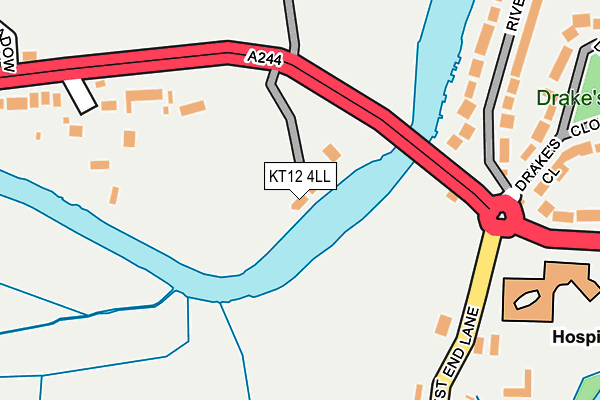 KT12 4LL map - OS OpenMap – Local (Ordnance Survey)