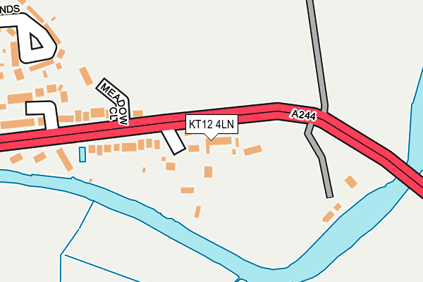 KT12 4LN map - OS OpenMap – Local (Ordnance Survey)