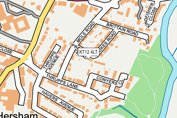 KT12 4LT map - OS OpenMap – Local (Ordnance Survey)