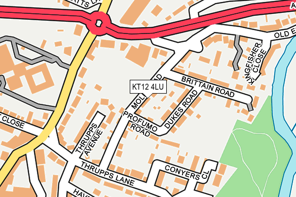 KT12 4LU map - OS OpenMap – Local (Ordnance Survey)