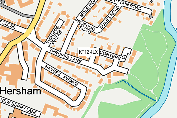 KT12 4LX map - OS OpenMap – Local (Ordnance Survey)