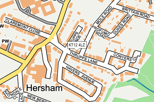 KT12 4LZ map - OS OpenMap – Local (Ordnance Survey)
