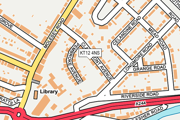 KT12 4NS map - OS OpenMap – Local (Ordnance Survey)
