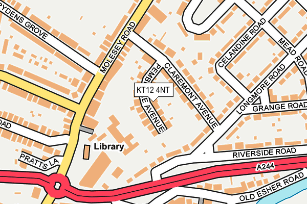 KT12 4NT map - OS OpenMap – Local (Ordnance Survey)
