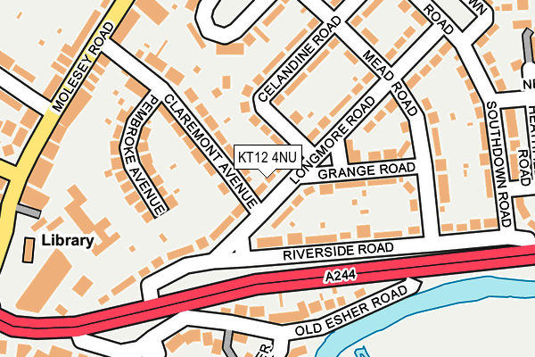 KT12 4NU map - OS OpenMap – Local (Ordnance Survey)