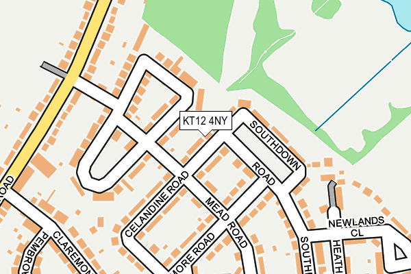 KT12 4NY map - OS OpenMap – Local (Ordnance Survey)