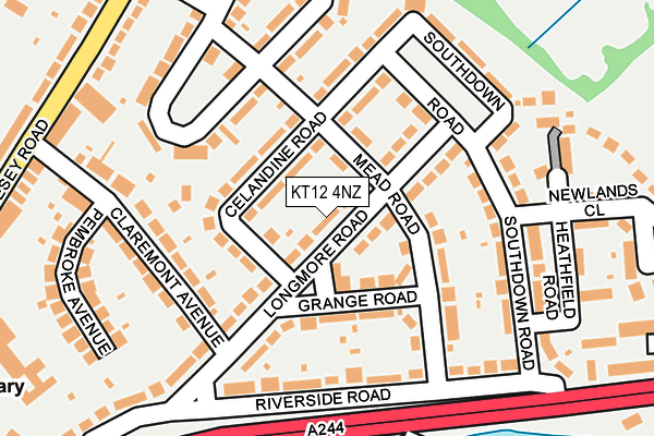 KT12 4NZ map - OS OpenMap – Local (Ordnance Survey)