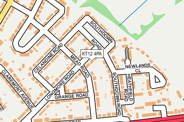 KT12 4PA map - OS OpenMap – Local (Ordnance Survey)