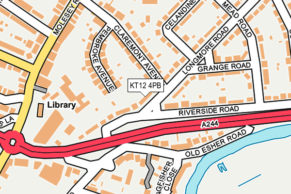 KT12 4PB map - OS OpenMap – Local (Ordnance Survey)