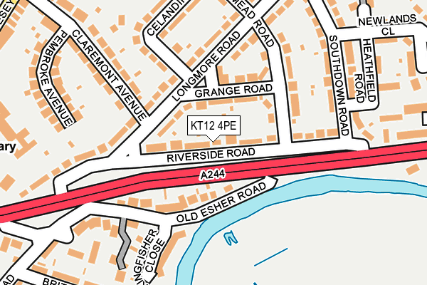 KT12 4PE map - OS OpenMap – Local (Ordnance Survey)