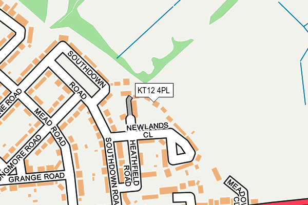 KT12 4PL map - OS OpenMap – Local (Ordnance Survey)