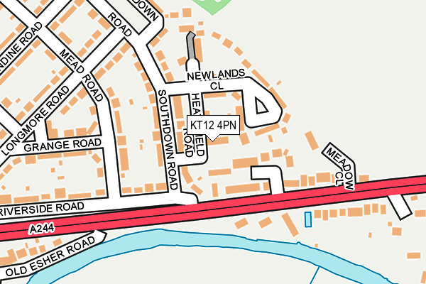 KT12 4PN map - OS OpenMap – Local (Ordnance Survey)