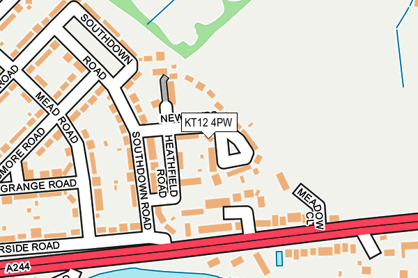 KT12 4PW map - OS OpenMap – Local (Ordnance Survey)