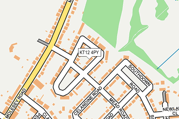 KT12 4PY map - OS OpenMap – Local (Ordnance Survey)